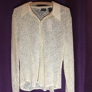New York&Co.  ladies lace blouse - large